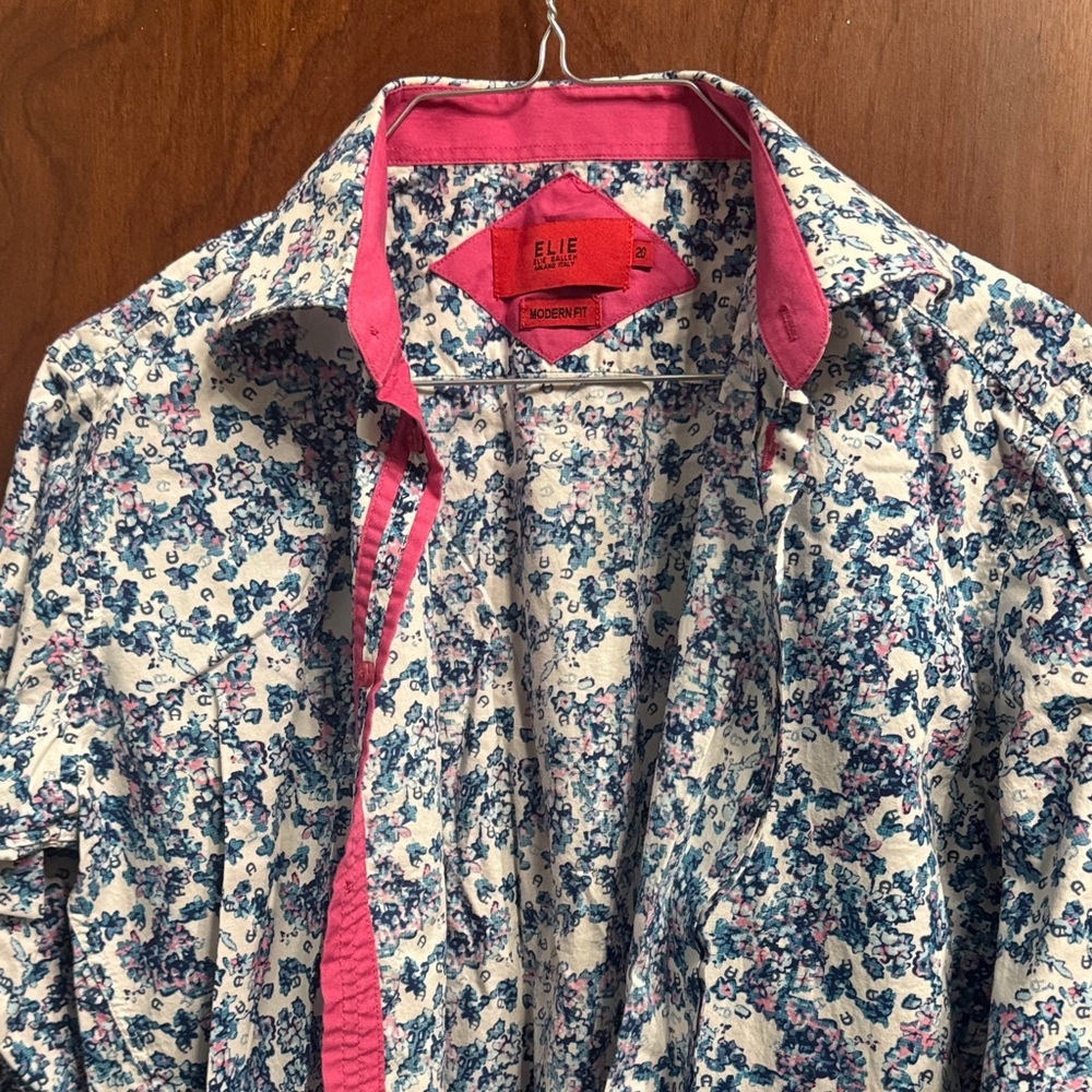 Elle Floral Shirt with Pink and Blue